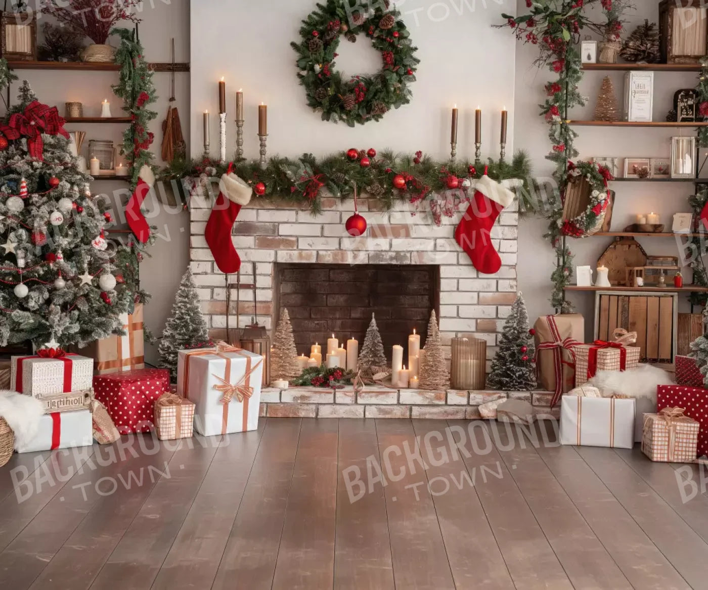 Bright Christmas Living 12’X10’ Ultracloth (144 X 120 Inch) Backdrop