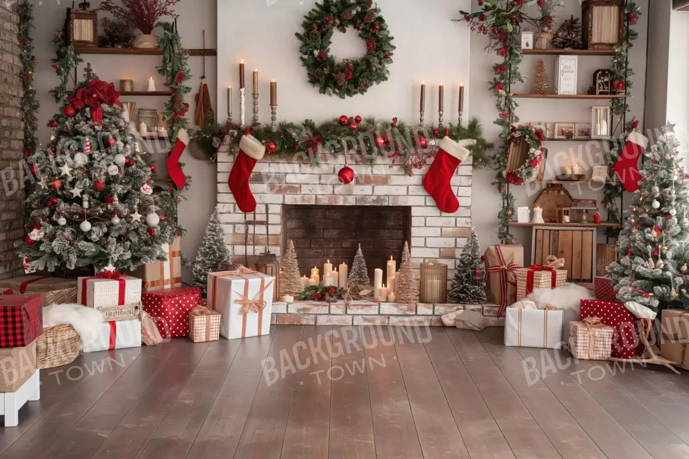 Bright Christmas Living 12’X8’ Ultracloth (144 X 96 Inch) Backdrop