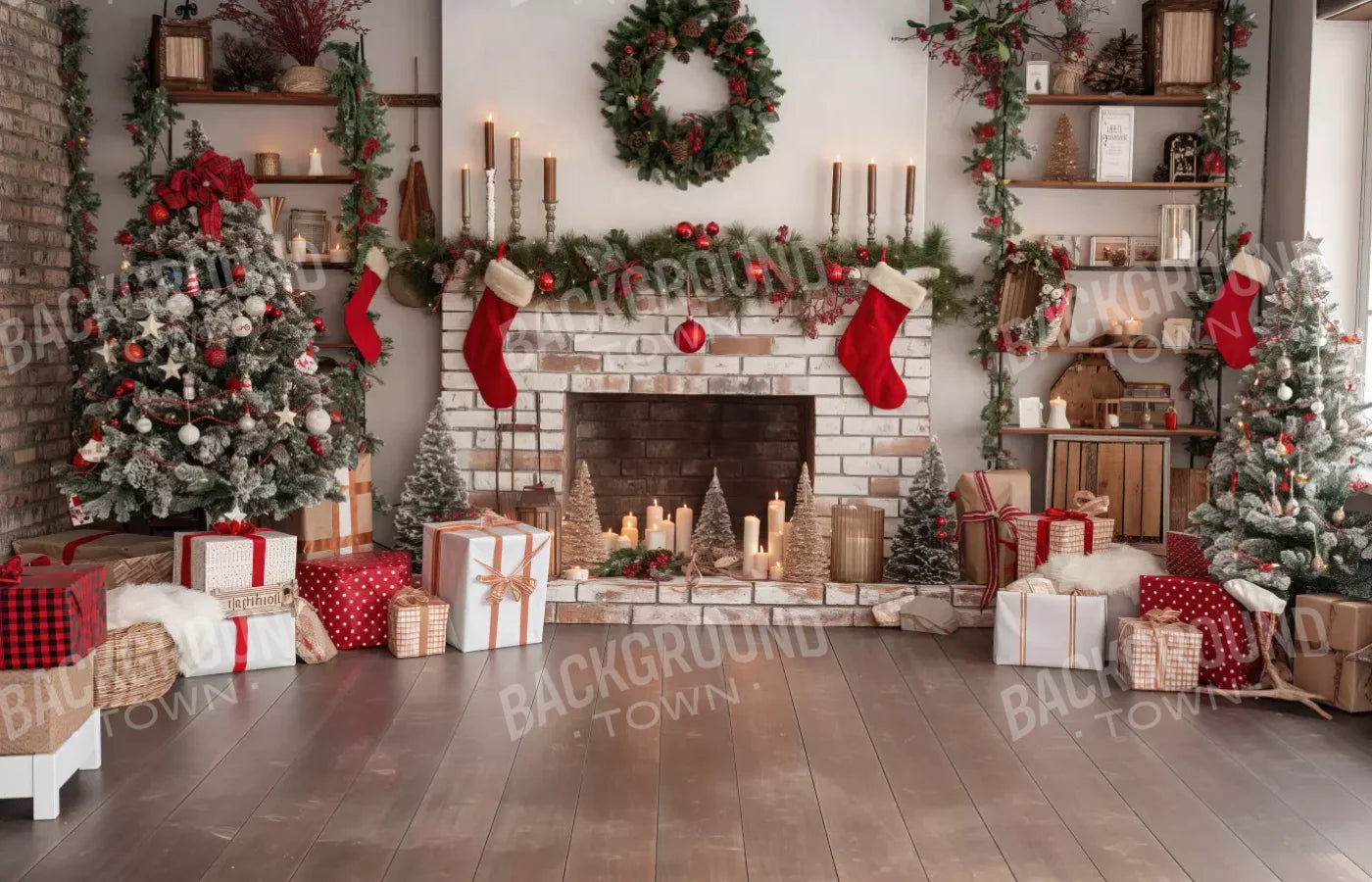 Bright Christmas Living 14’X9’ Ultracloth (168 X 108 Inch) Backdrop