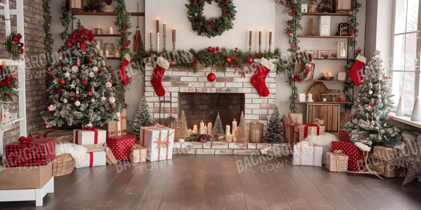 Bright Christmas Living 20’X10’ Ultracloth (240 X 120 Inch) Backdrop