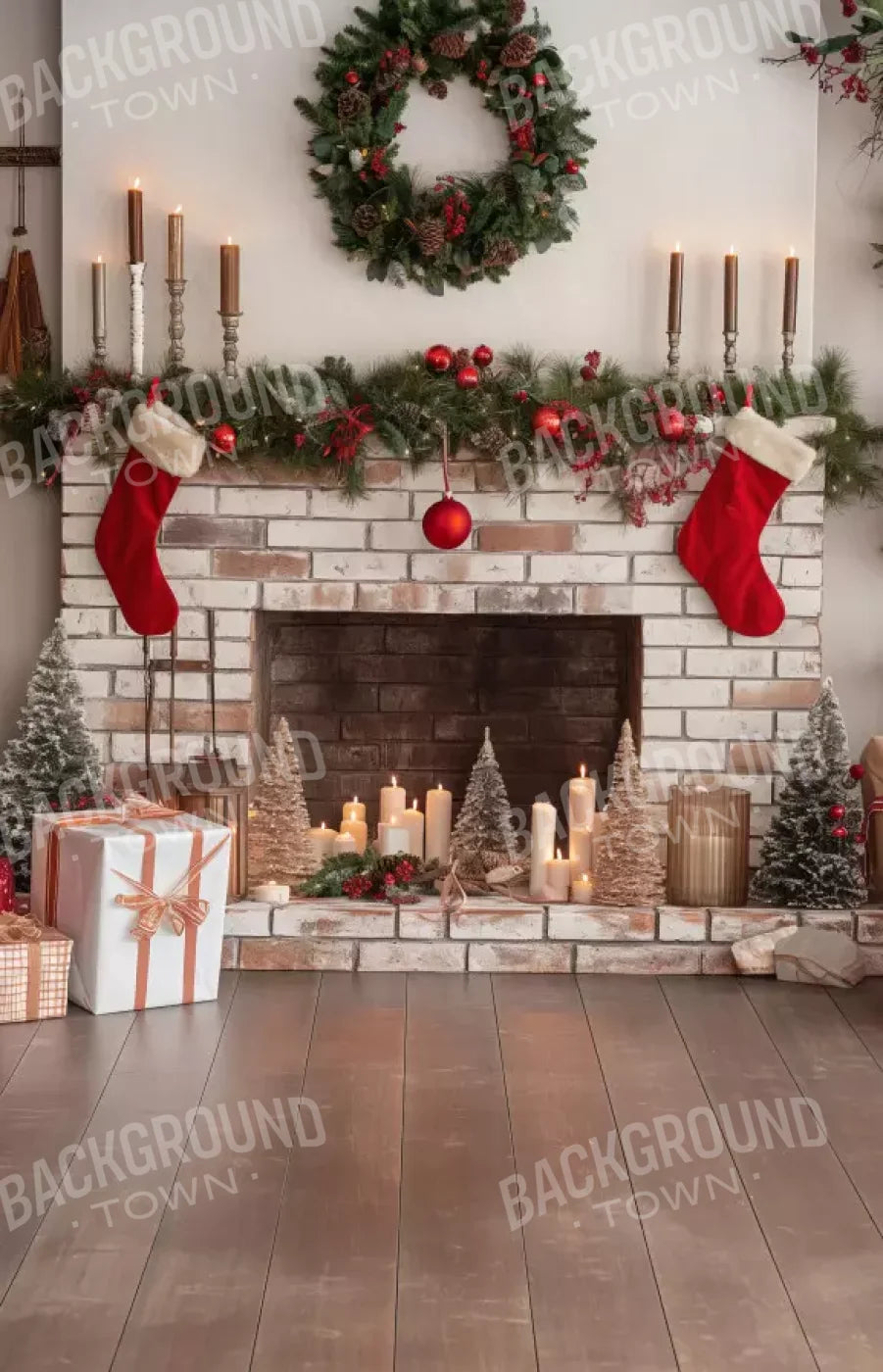 Bright Christmas Living 9’X14’ Ultracloth (108 X 168 Inch) Backdrop