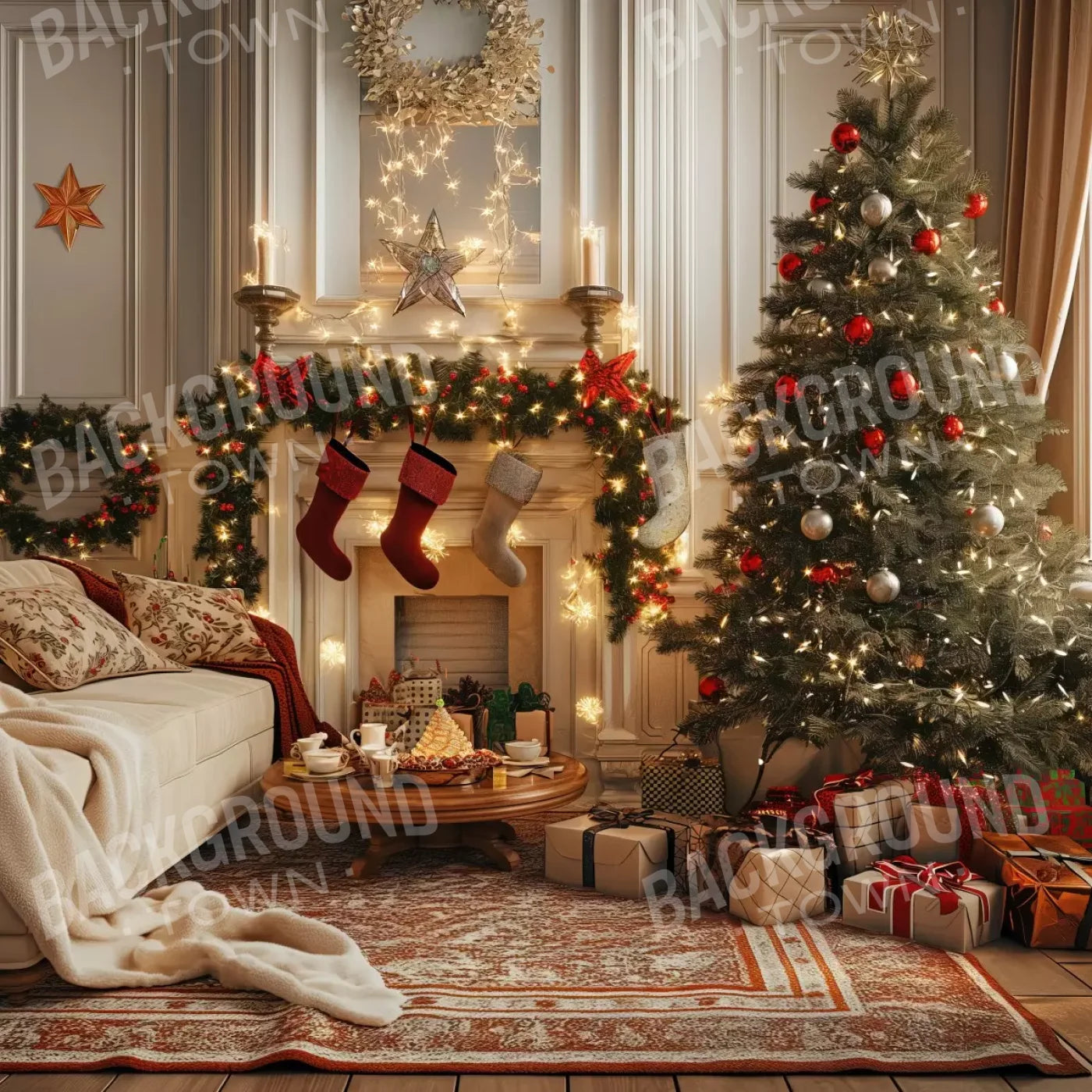 Bright Christmas Morning 10’X10’ Ultracloth (120 X Inch) Backdrop