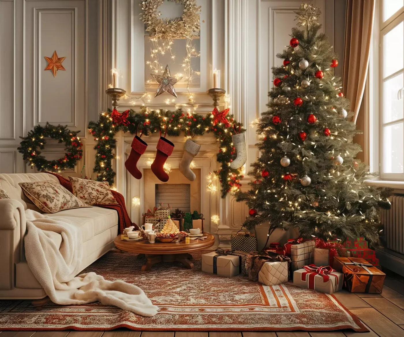 Bright Christmas Morning 12’X10’ Ultracloth (144 X 120 Inch) Backdrop