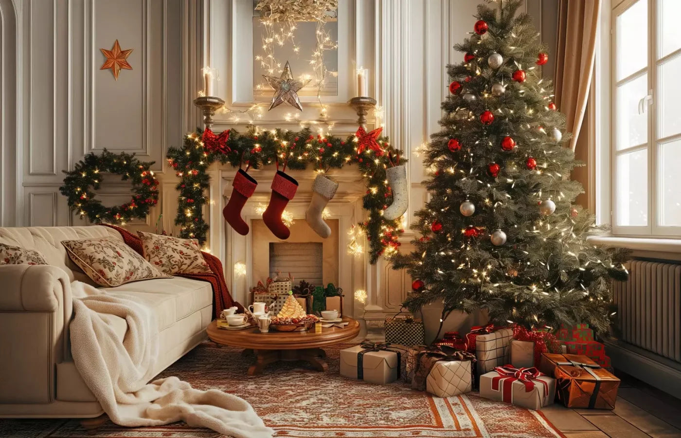 Bright Christmas Morning 14’X9’ Ultracloth (168 X 108 Inch) Backdrop