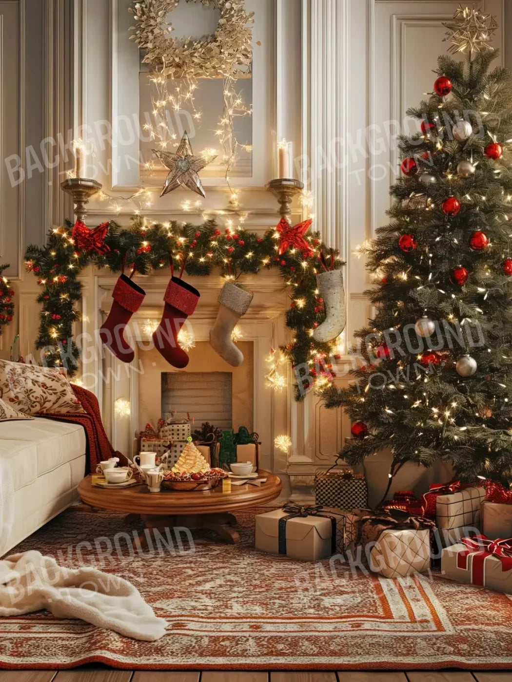 Bright Christmas Morning 5’X6’8 Fleece (60 X 80 Inch) Backdrop