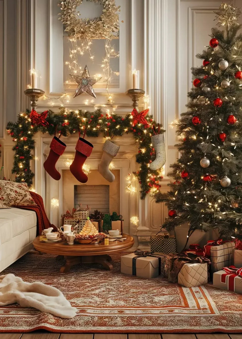 Bright Christmas Morning 5’X7’ Ultracloth (60 X 84 Inch) Backdrop