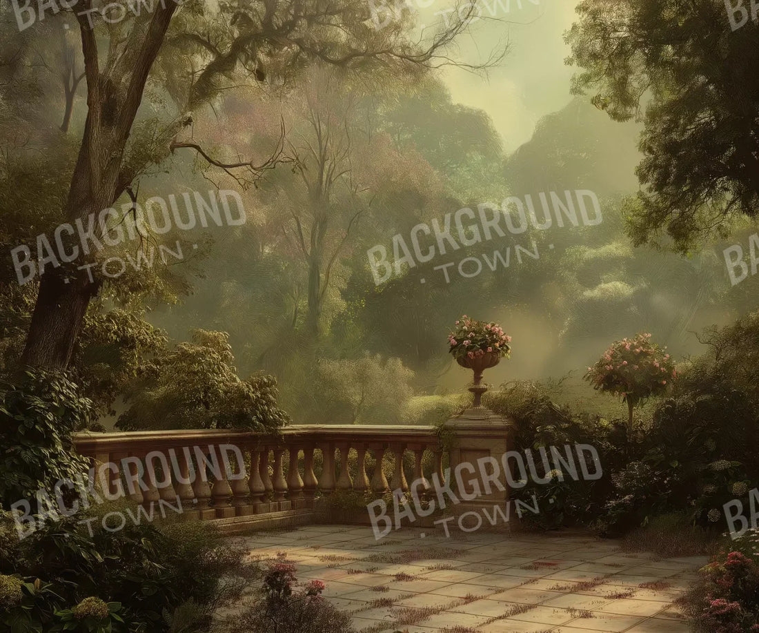 Bright Victorian Courtyard 5’X4’2 Fleece (60 X 50 Inch) Backdrop
