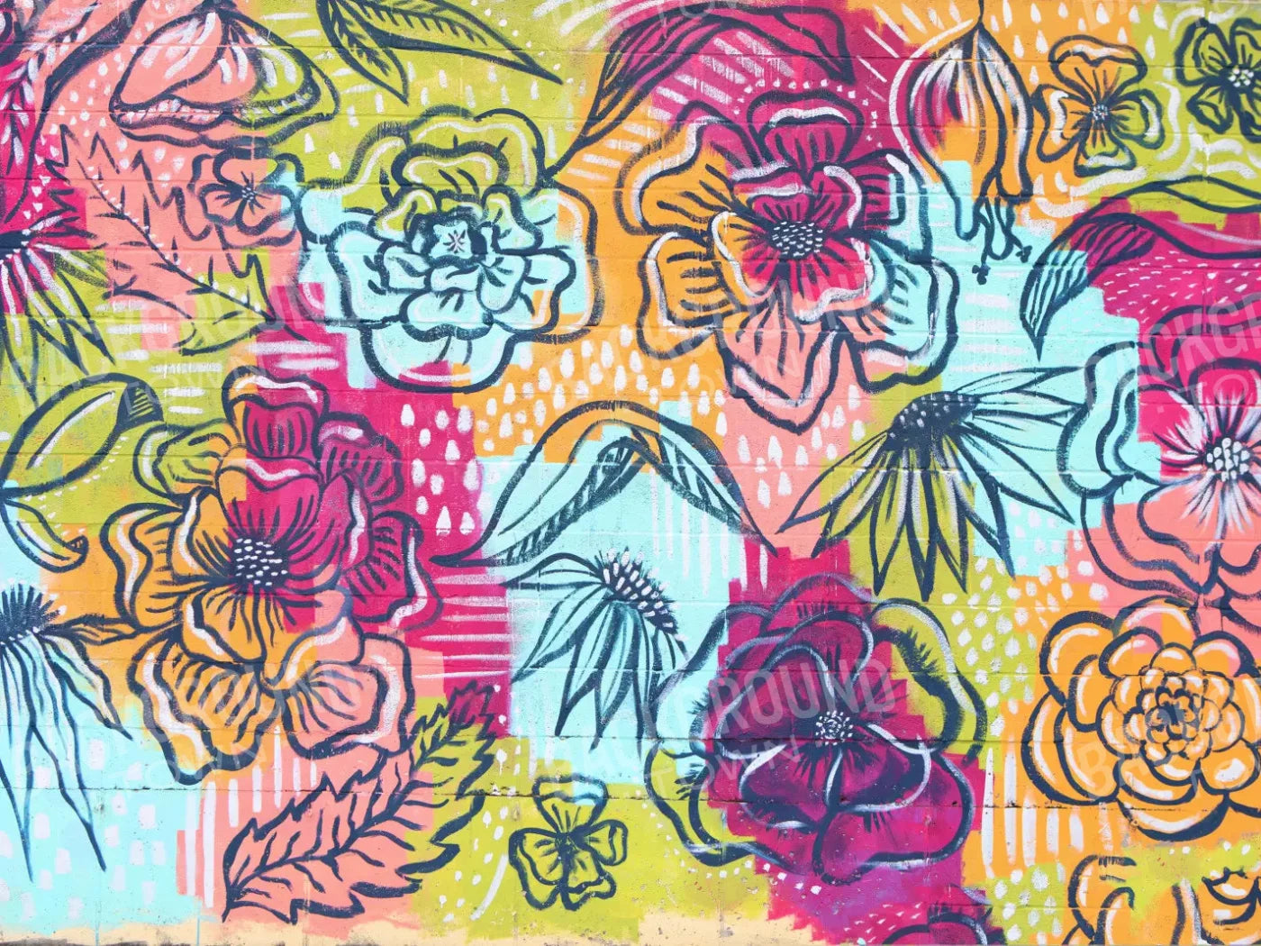 Bright Wall Mural 7X5 Ultracloth ( 84 X 60 Inch ) Backdrop