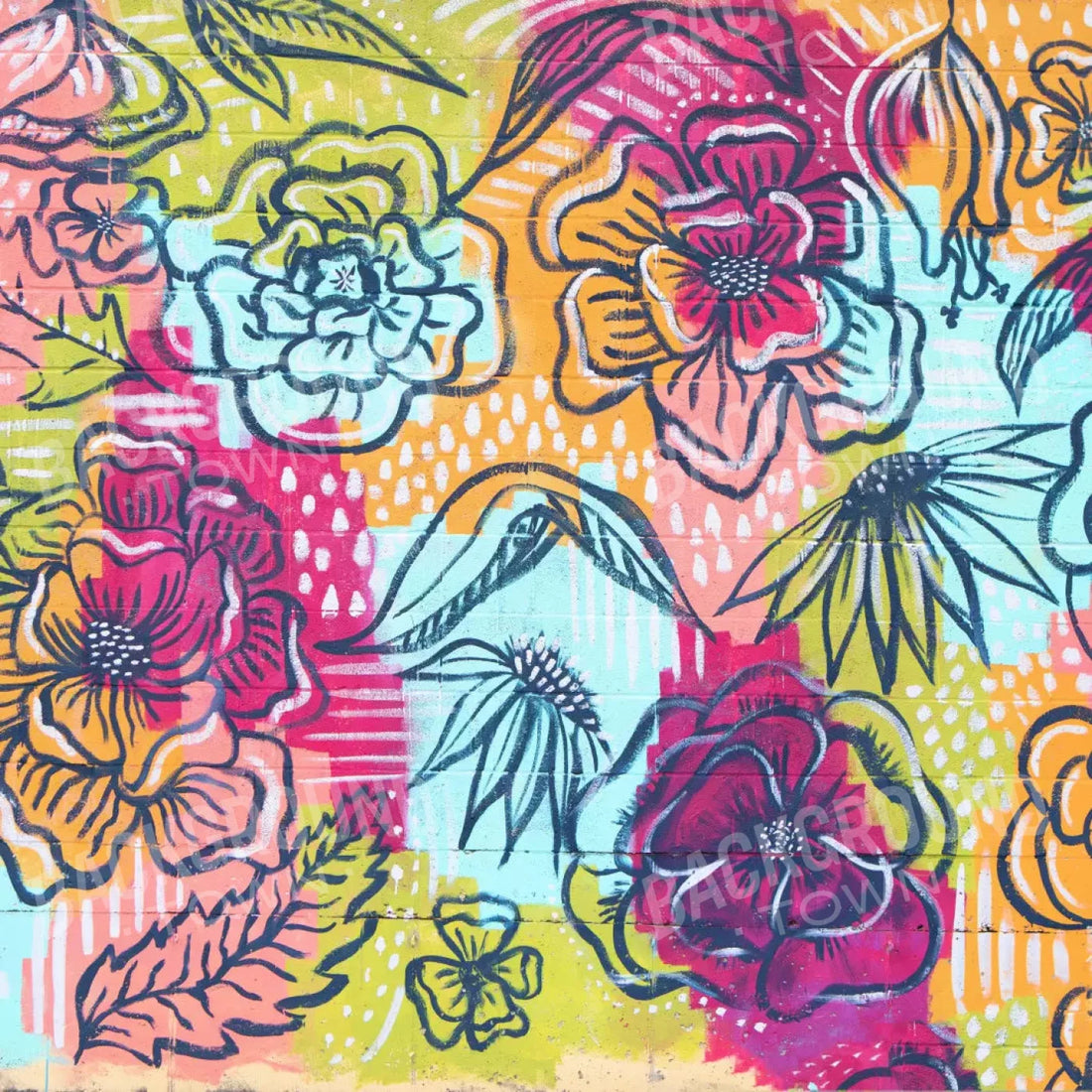 Bright Wall Mural 8X8 Fleece ( 96 X Inch ) Backdrop