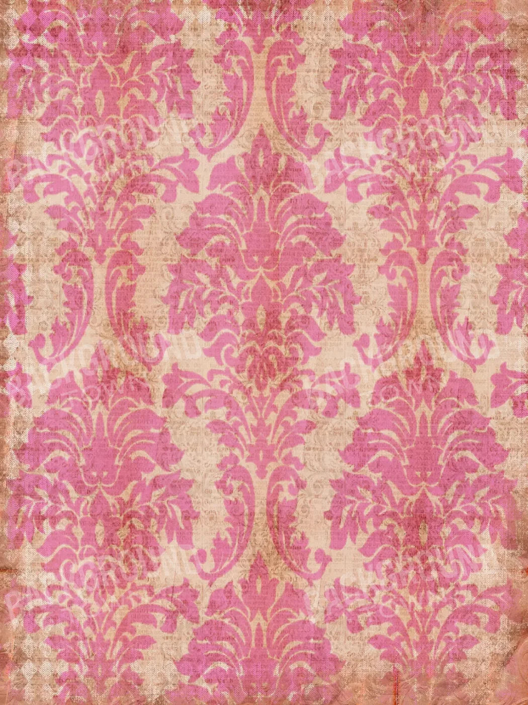 Bubblegum Damask 8X10 Fleece ( 96 X 120 Inch ) Backdrop