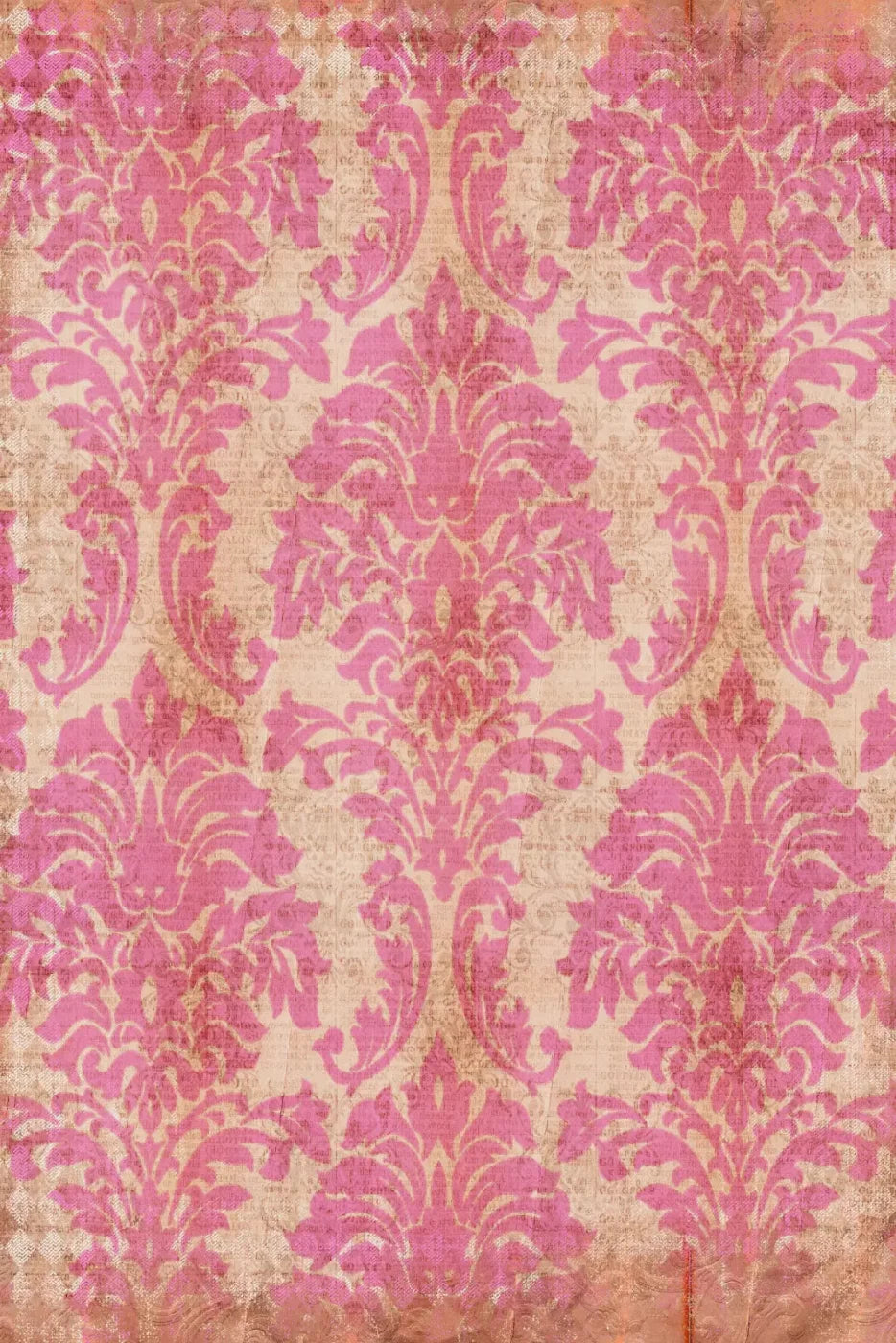 Bubblegum Damask 4X5 Rubbermat Floor ( 48 X 60 Inch ) Backdrop