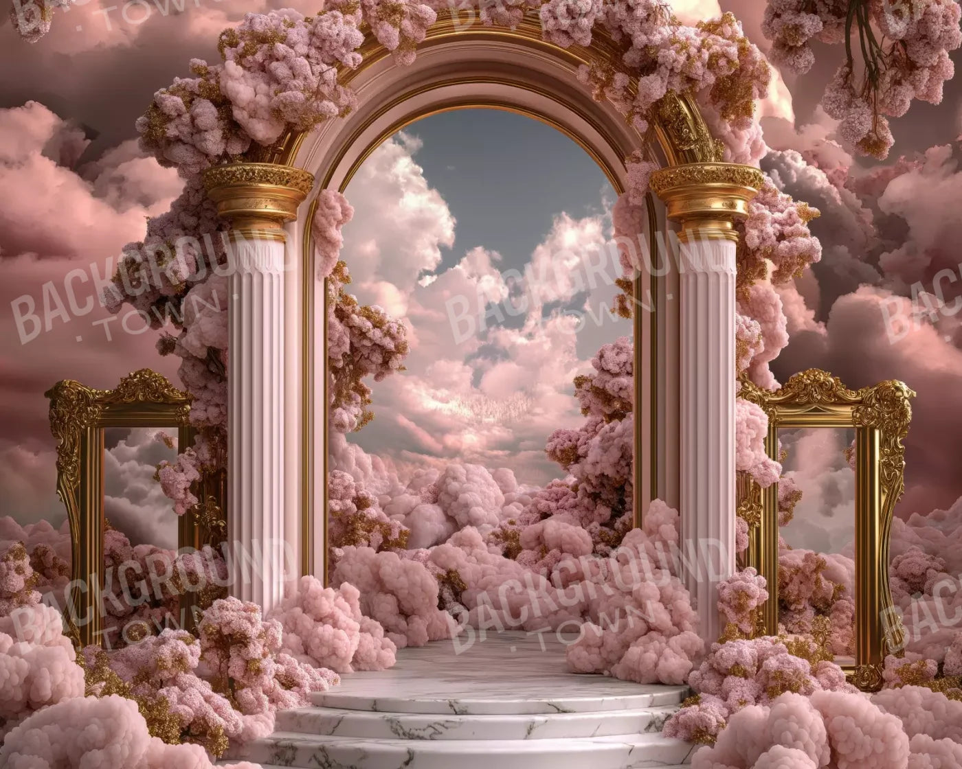 Bubblegum Palace Arch 10’X8’ Fleece (120 X 96 Inch) Backdrop