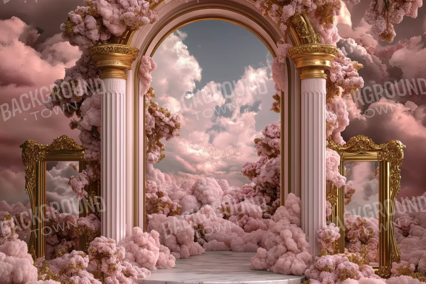 Bubblegum Palace Arch 12’X8’ Ultracloth (144 X 96 Inch) Backdrop