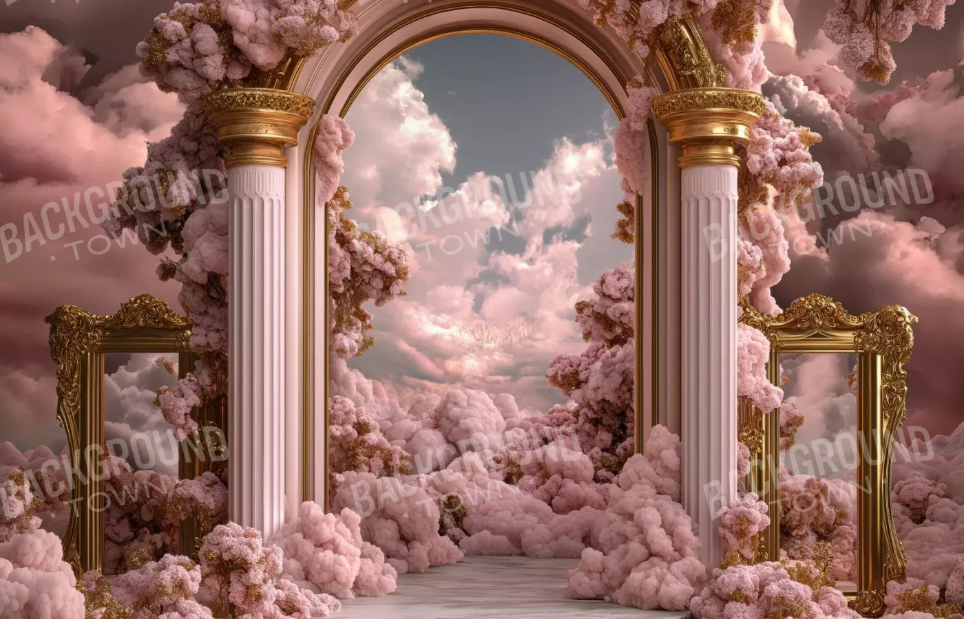 Bubblegum Palace Arch 14’X9’ Ultracloth (168 X 108 Inch) Backdrop