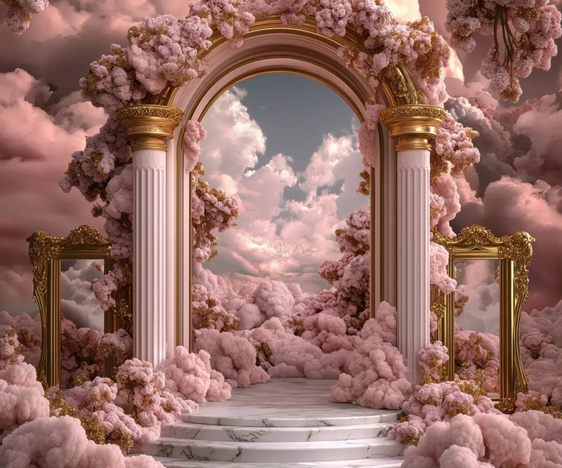 Bubblegum Palace Arch 5’X4’2 Fleece (60 X 50 Inch) Backdrop