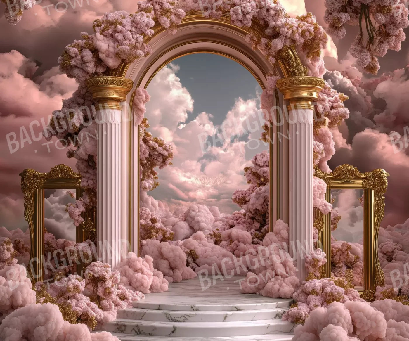 Bubblegum Palace Arch 5’X4’2 Fleece (60 X 50 Inch) Backdrop