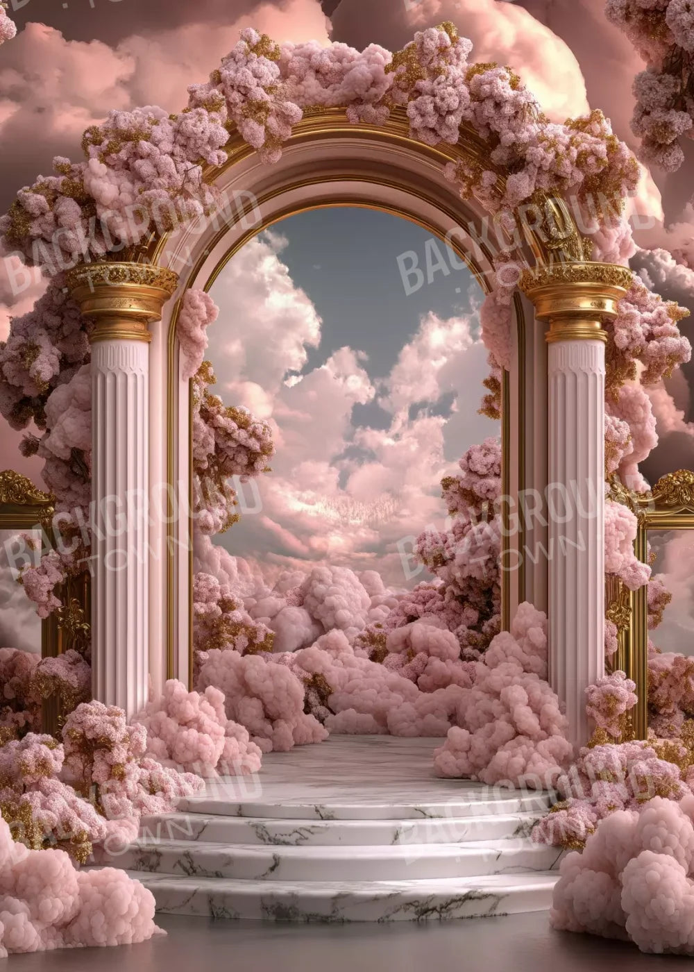 Bubblegum Palace Arch 5’X7’ Ultracloth (60 X 84 Inch) Backdrop