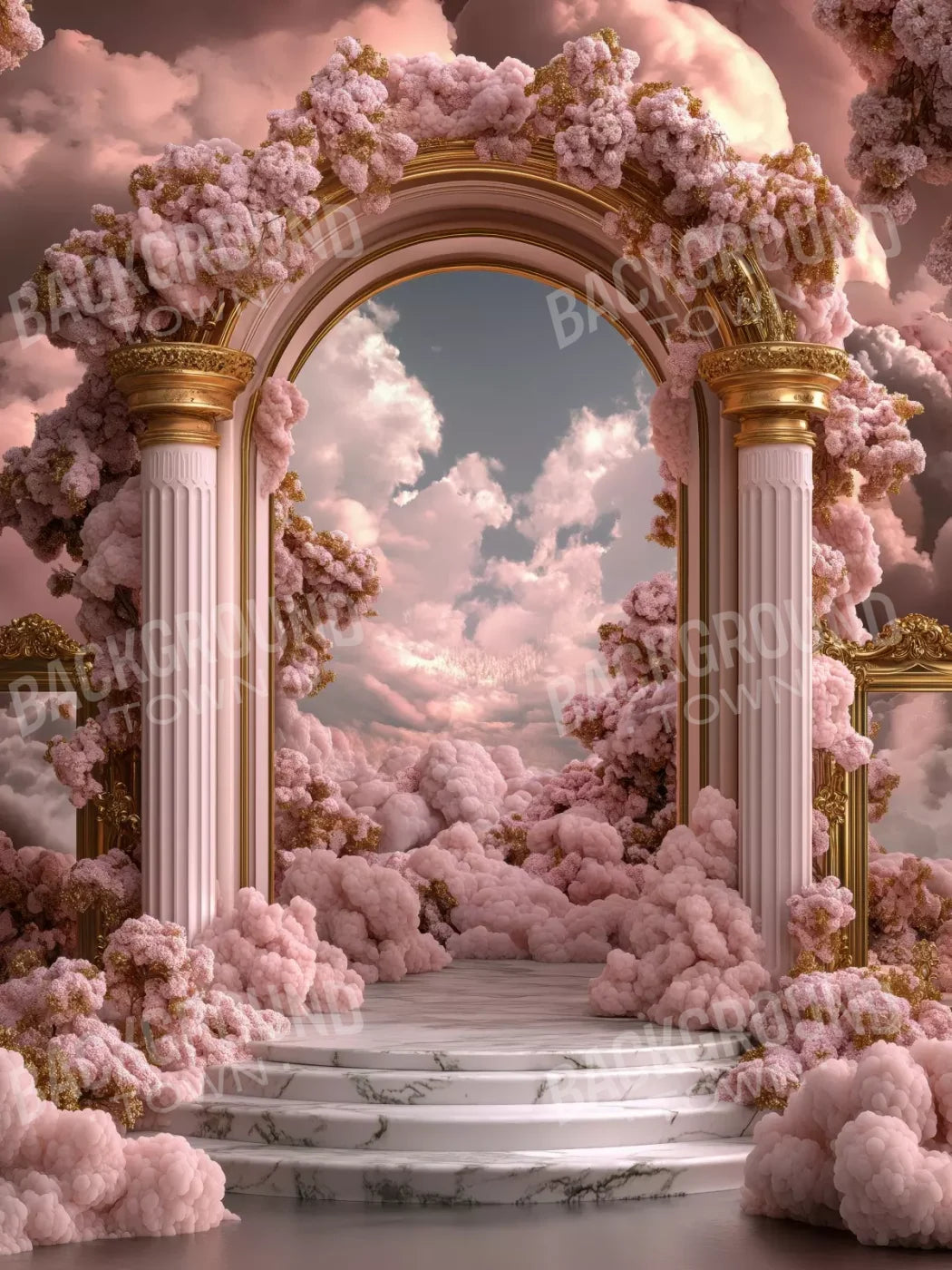 Bubblegum Palace Arch 6’X8’ Fleece (72 X 96 Inch) Backdrop