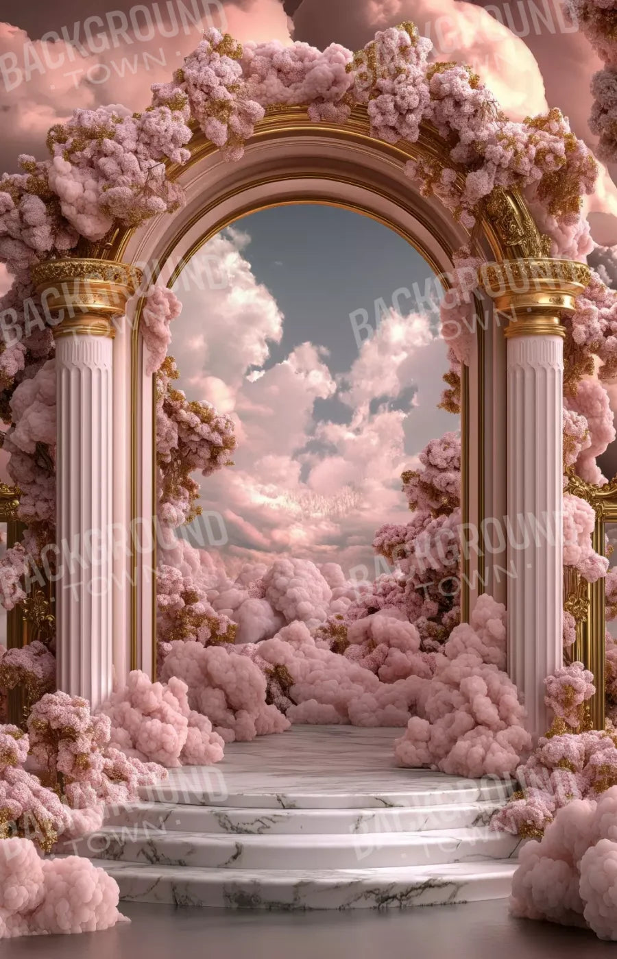 Bubblegum Palace Arch 9’X14’ Ultracloth (108 X 168 Inch) Backdrop