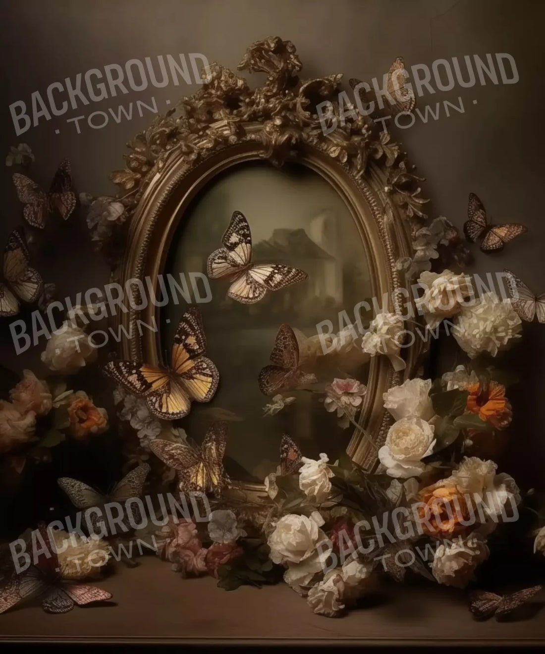 Brown White Orange  Backdrop for Photography