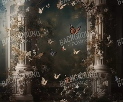 Butterflies With Victorian Pillars 12’X10’ Ultracloth (144 X 120 Inch) Backdrop