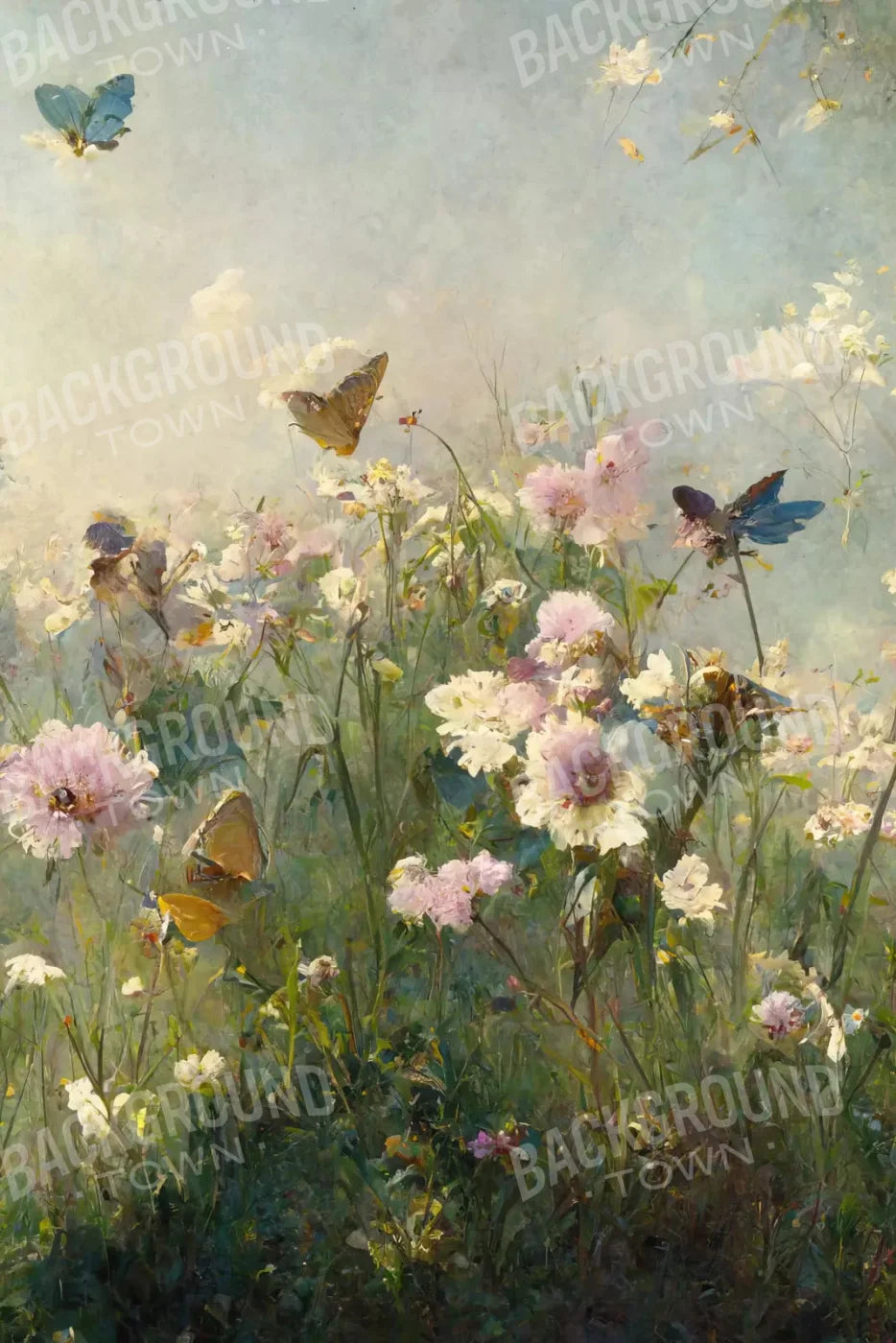 Butterfly Field 5X8 Ultracloth ( 60 X 96 Inch ) Backdrop