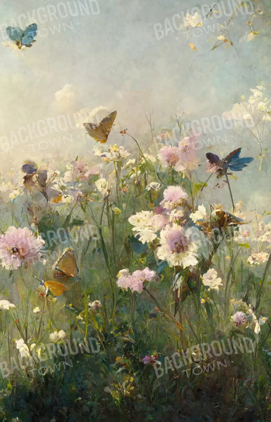 Butterfly Field 8X12 Ultracloth ( 96 X 144 Inch ) Backdrop