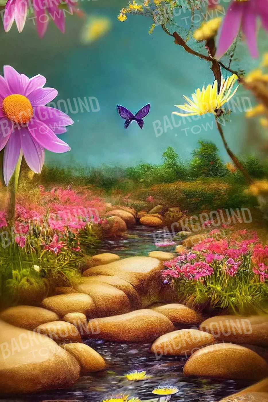 Butterfly Forest 5X8 Ultracloth ( 60 X 96 Inch ) Backdrop