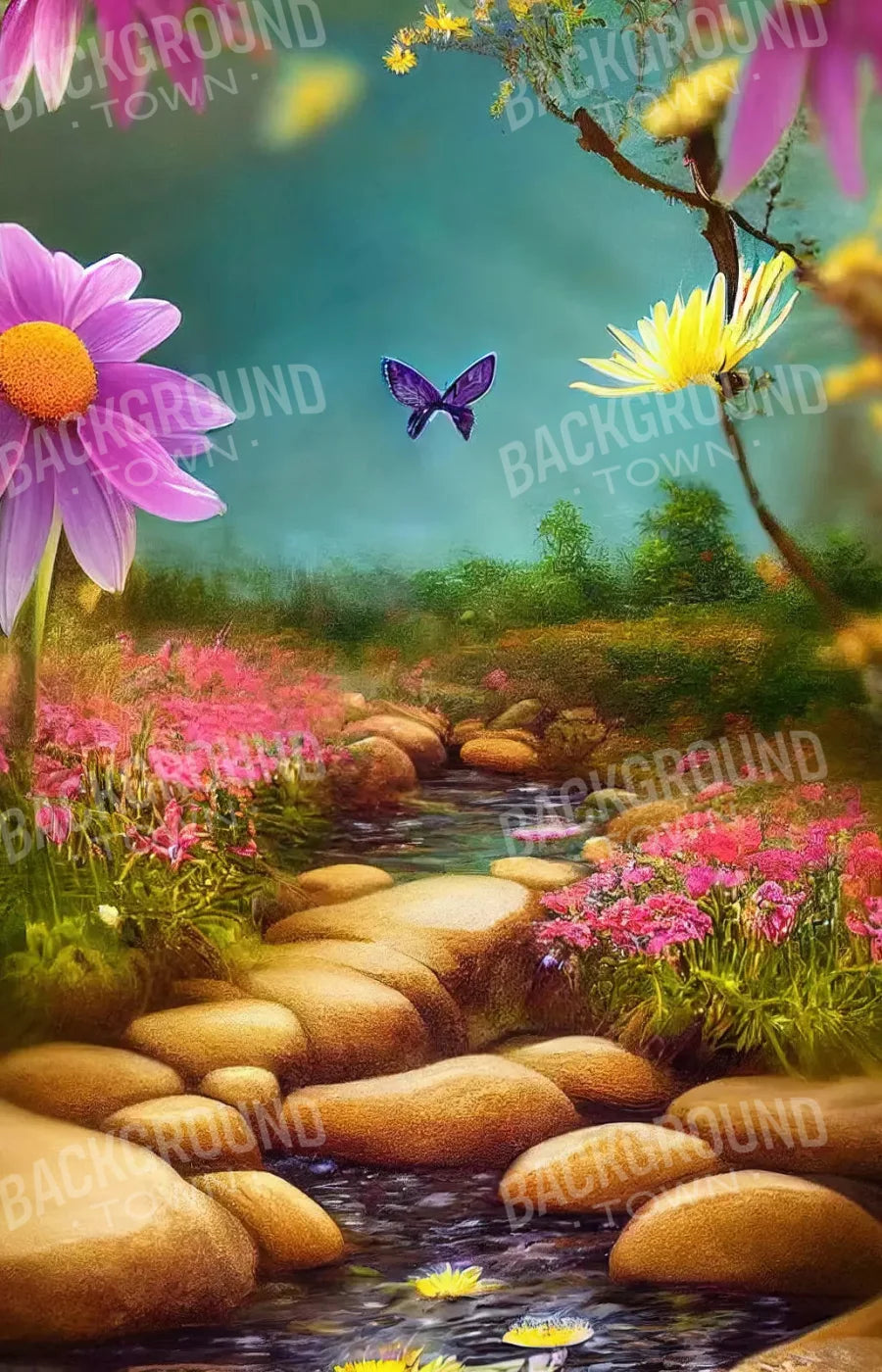 Butterfly Forest 8X12 Ultracloth ( 96 X 144 Inch ) Backdrop