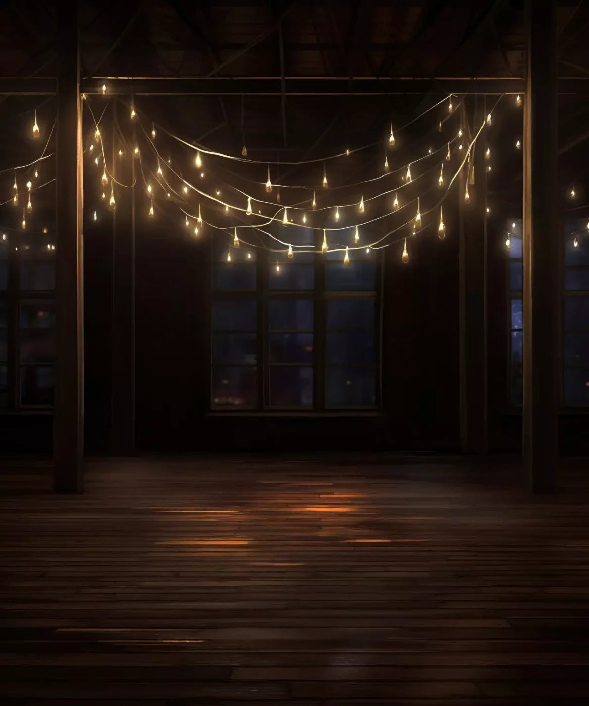 Cafe Lights Vertical I 10’X12’ Ultracloth (120 X 144 Inch) Backdrop