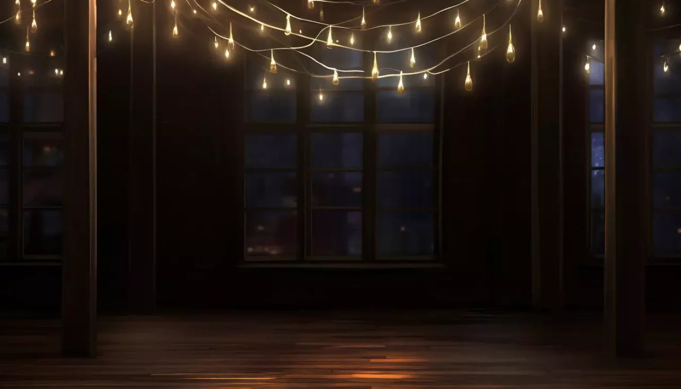 Cafe Lights Vertical I 14’X8’ Ultracloth (168 X 96 Inch) Backdrop