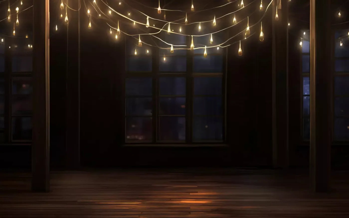 Cafe Lights Vertical I 16’X10’ Ultracloth (192 X 120 Inch) Backdrop