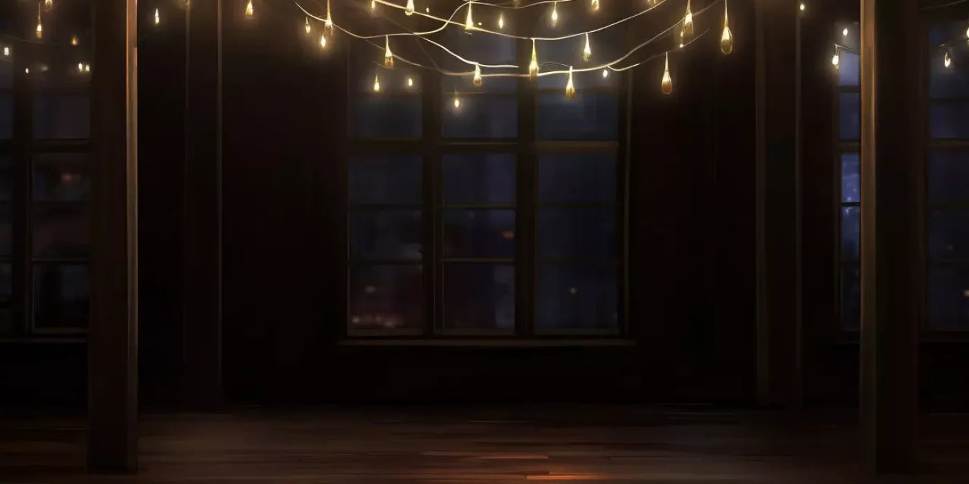Cafe Lights Vertical I 16’X8’ Ultracloth (192 X 96 Inch) Backdrop