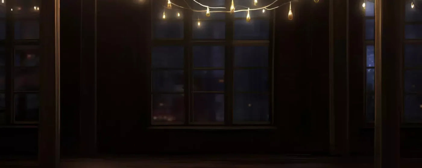 Cafe Lights Vertical I 20’X8’ Ultracloth (240 X 96 Inch) Backdrop
