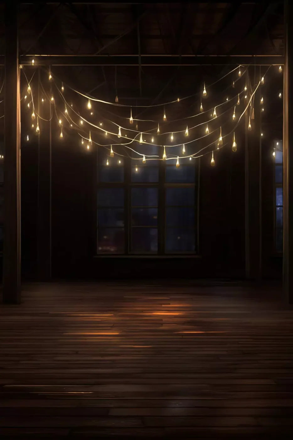 Cafe Lights Vertical I 8’X12’ Ultracloth (96 X 144 Inch) Backdrop