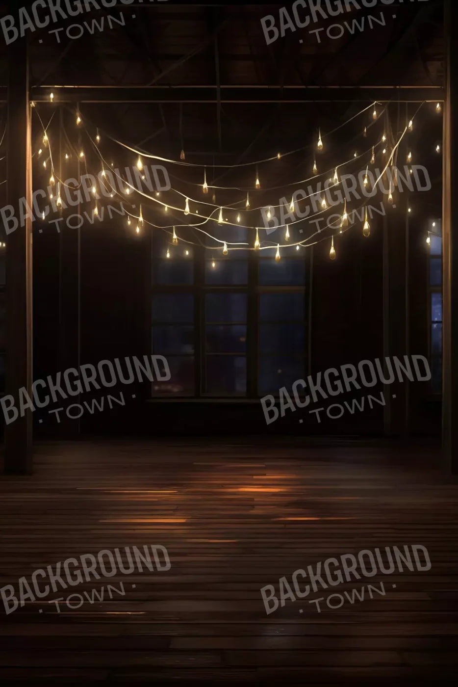 Cafe Lights Vertical I 8’X12’ Ultracloth (96 X 144 Inch) Backdrop
