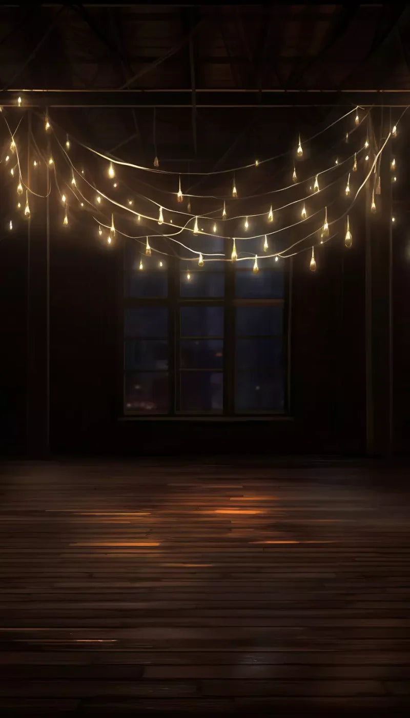 Cafe Lights Vertical I 8’X14’ Ultracloth (96 X 168 Inch) Backdrop