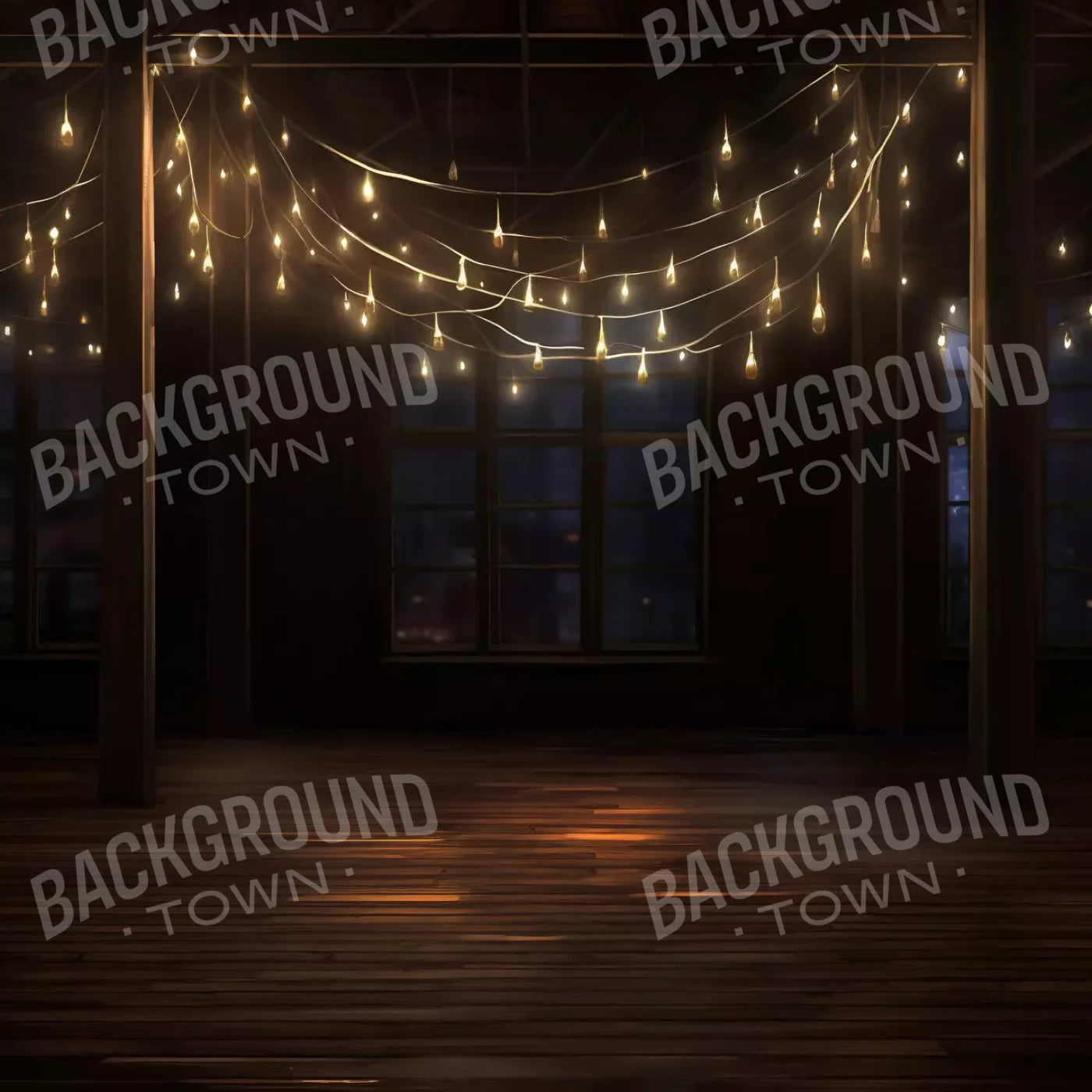 Cafe Lights Vertical I 8’X8’ Fleece (96 X Inch) Backdrop