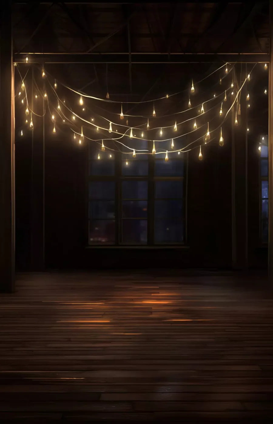 Cafe Lights Vertical I 9’X14’ Ultracloth (108 X 168 Inch) Backdrop