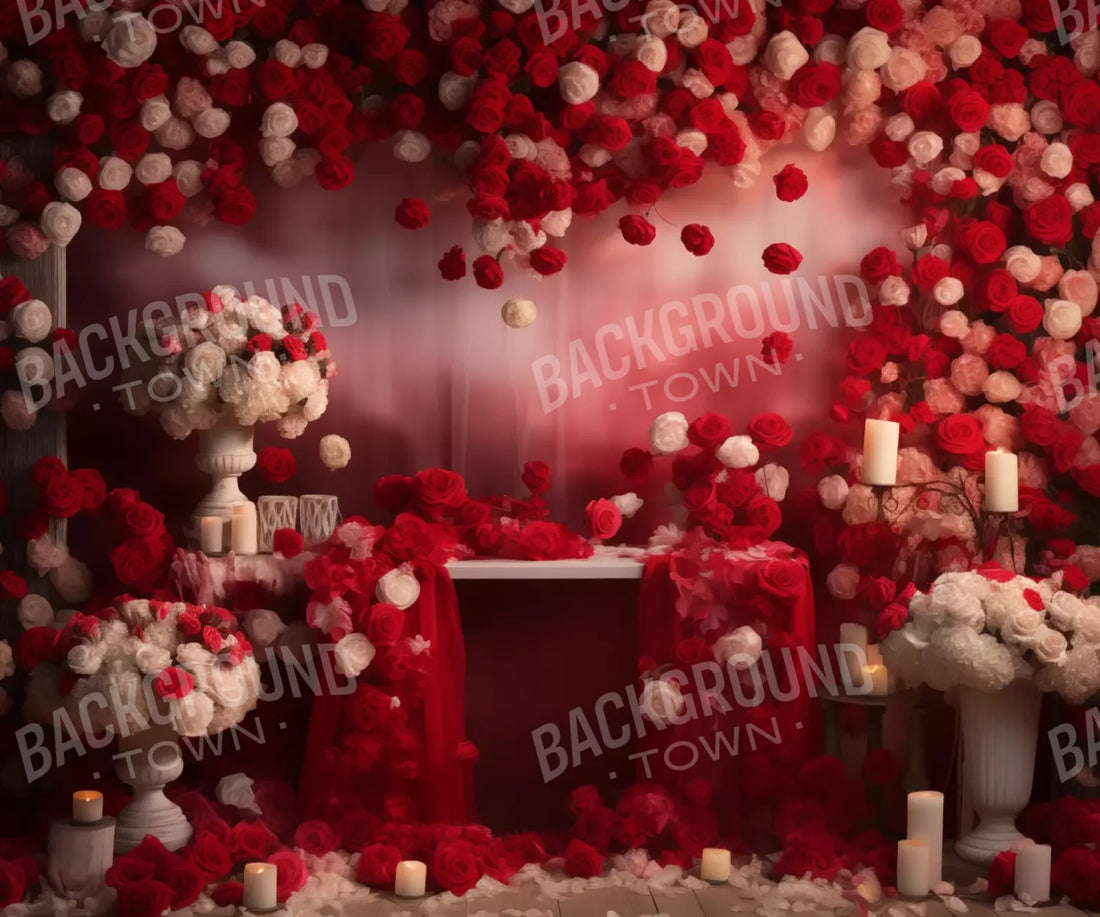 Red Floral Backdrop for Photography