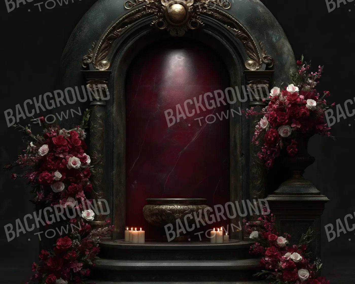 Candlelit Shrine Arch 10’x8’ Fleece (120 x 96 inch) Backdrop