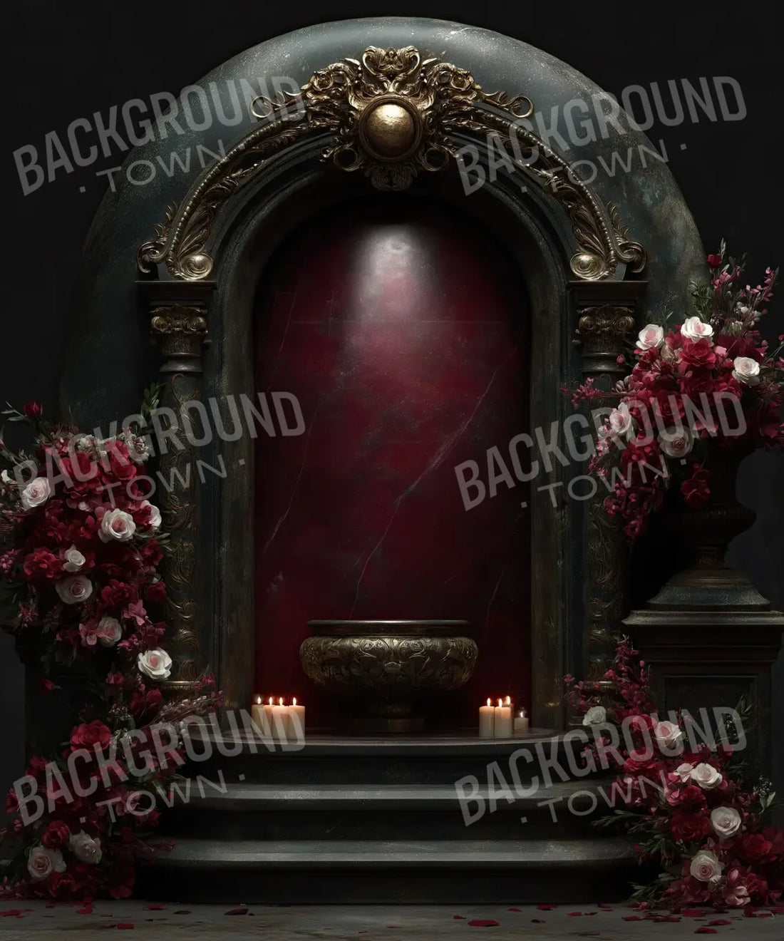 Red Black White Backdrop for Photography