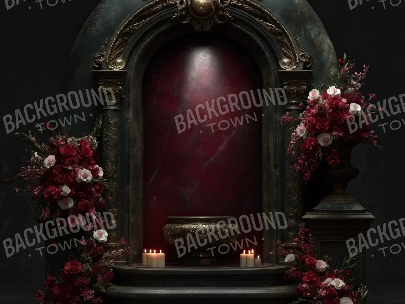 Candlelit Shrine Arch 6’8x5’ Fleece (80 x 60 inch) Backdrop