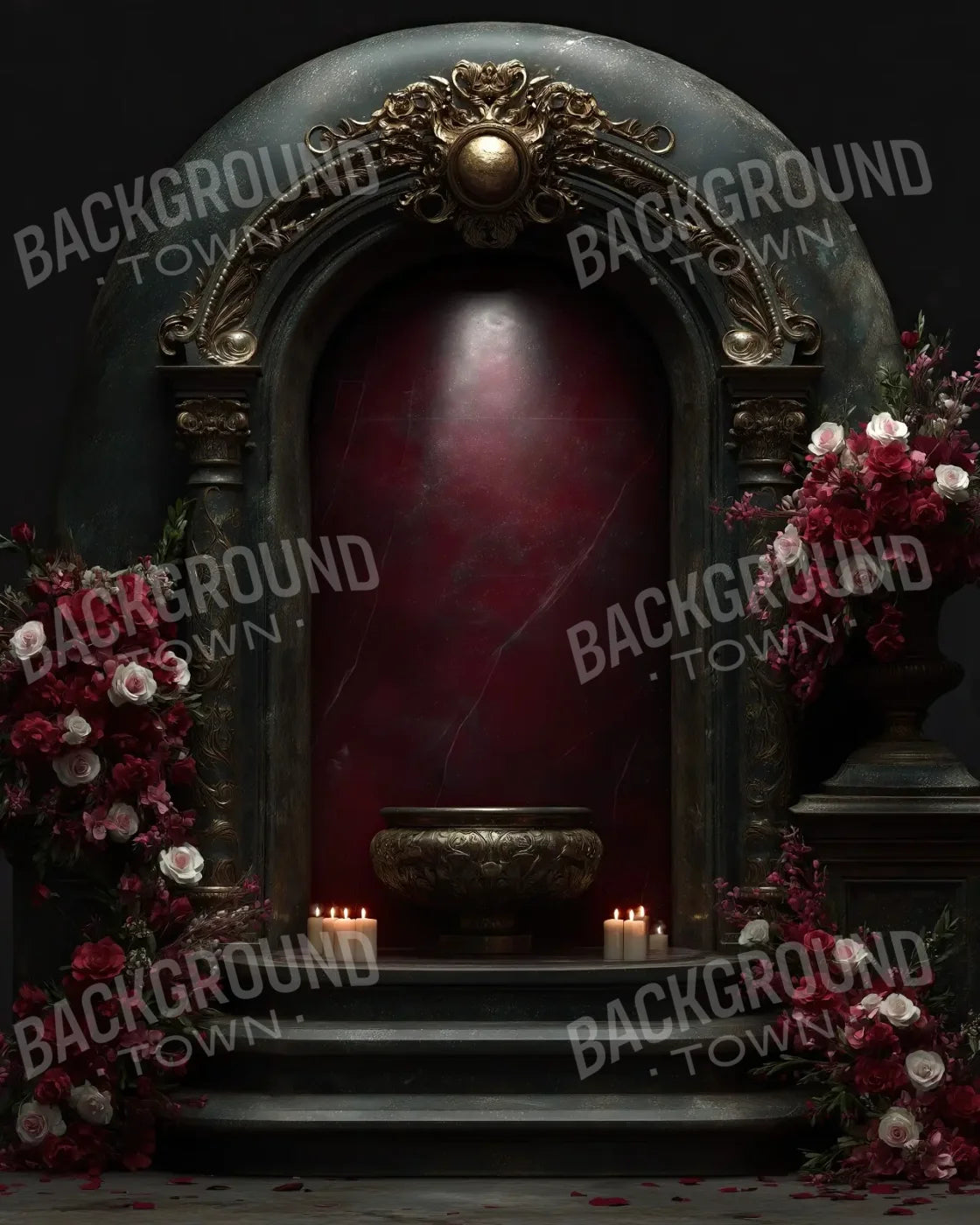 Candlelit Shrine Arch 8’x10’ Fleece (96 x 120 inch) Backdrop