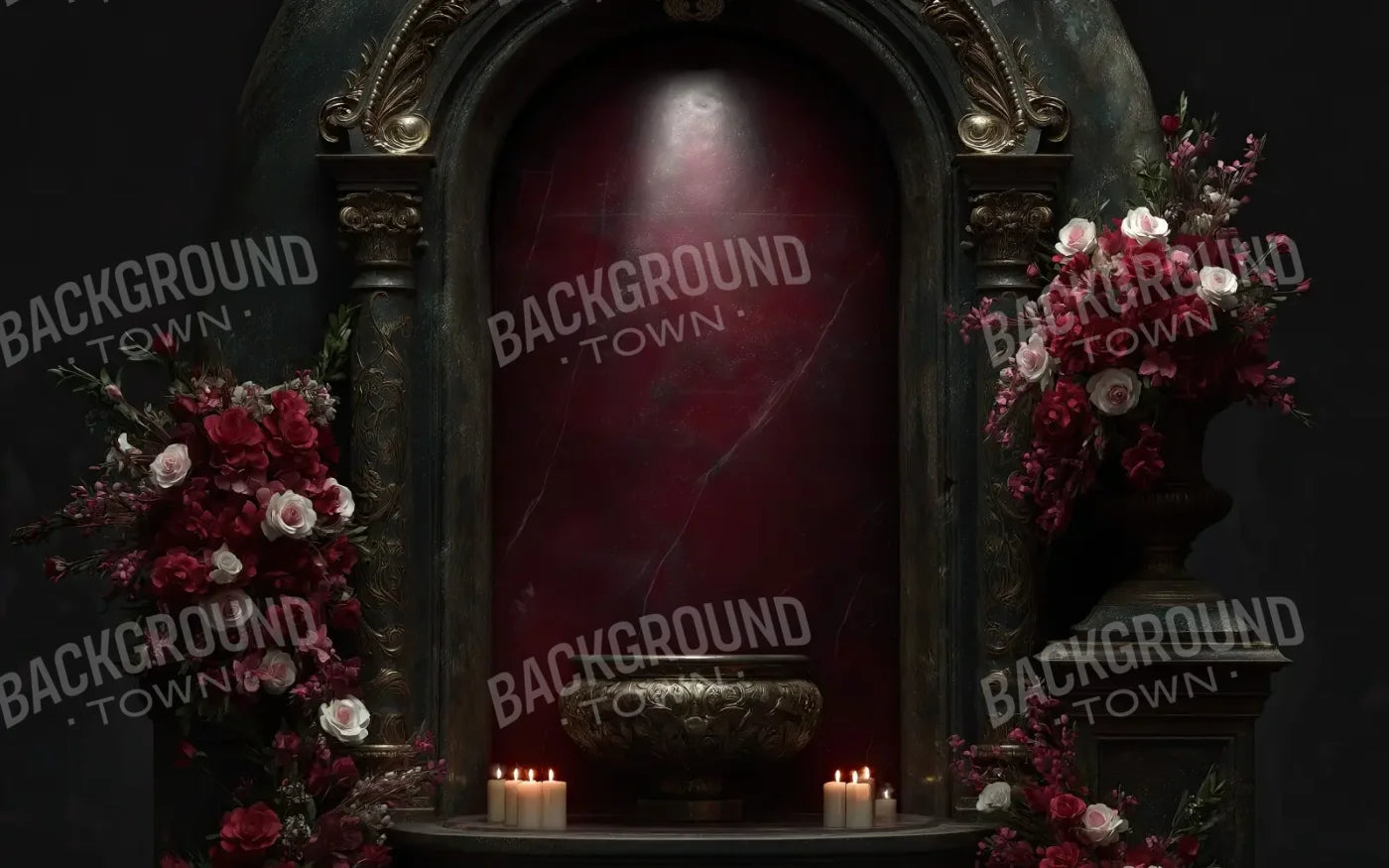 Candlelit Shrine Arch 8’x5’ UltraCloth (96 x 60 inch) Backdrop
