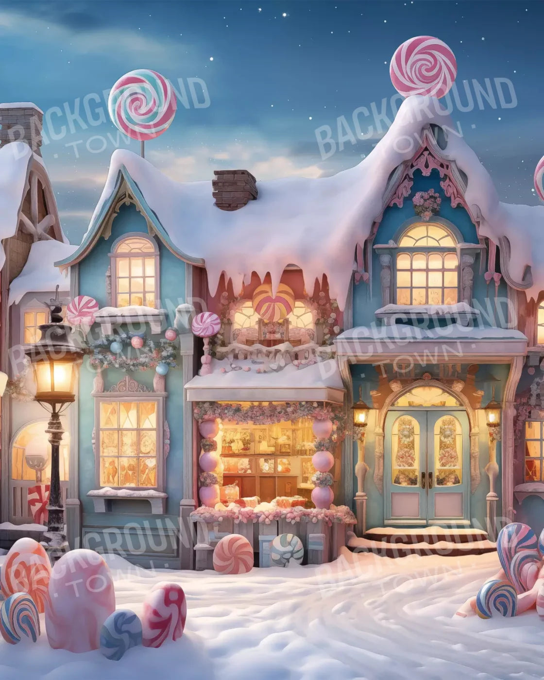Candy Town 2.2 8X10 Fleece ( 96 X 120 Inch ) Backdrop