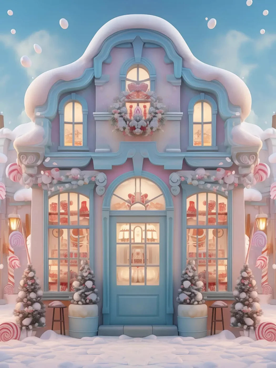 Candy Town 1.2 5X68 Fleece ( 60 X 80 Inch ) Backdrop