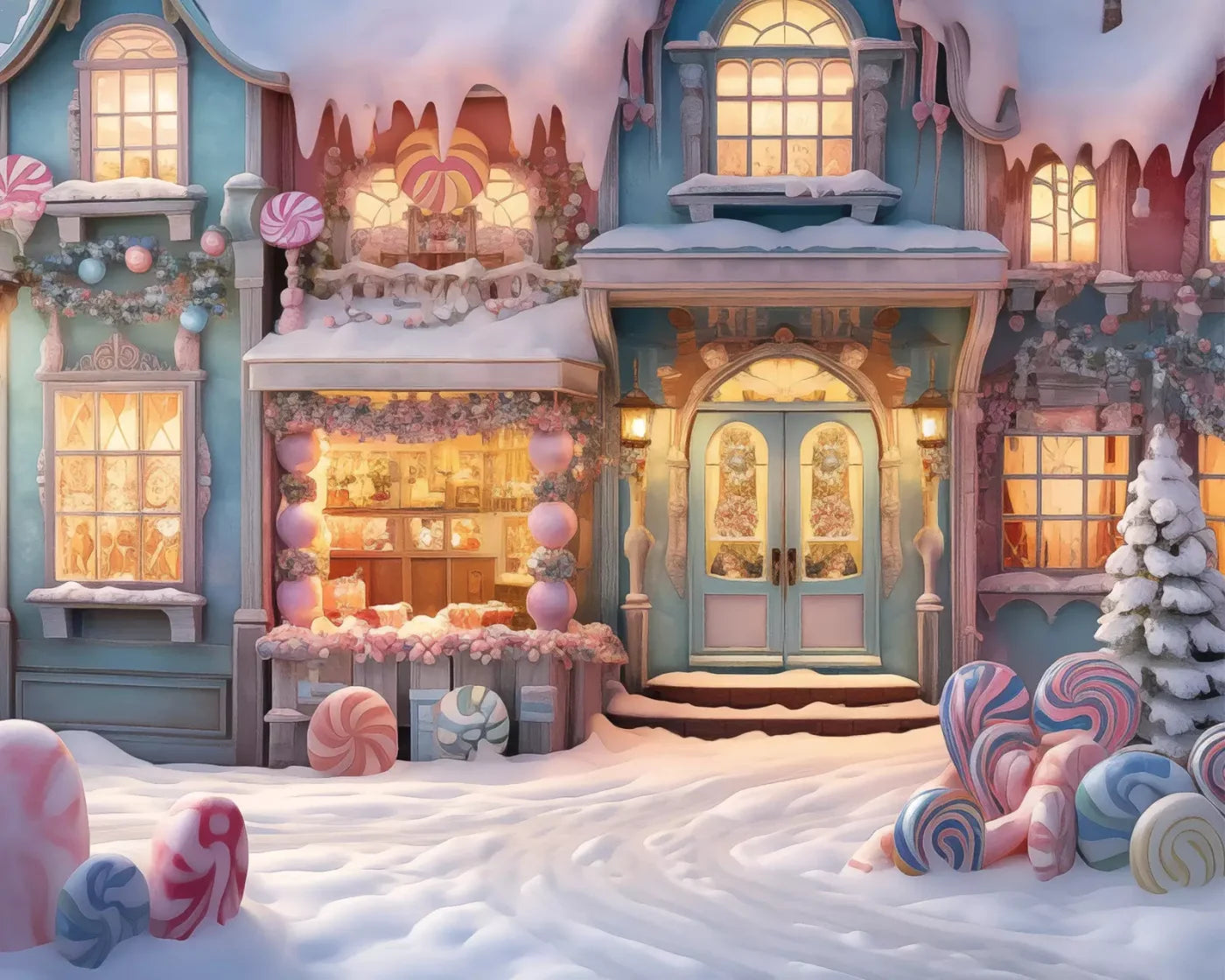 Candy Town 2 10X8 Fleece ( 120 X 96 Inch ) Backdrop