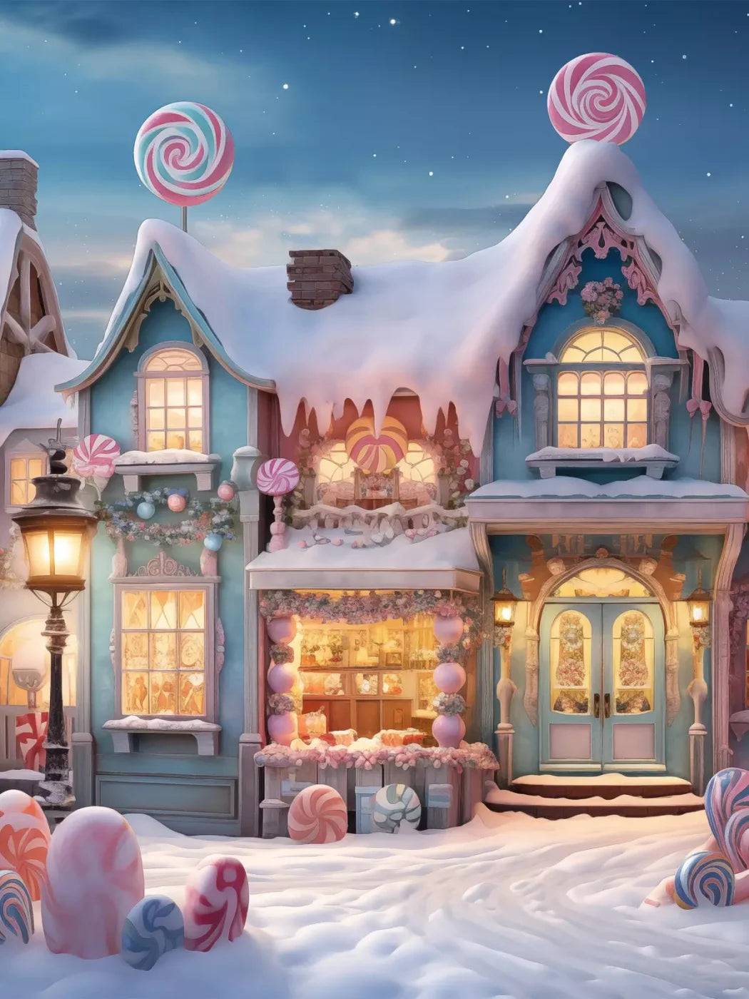 Candy Town 2.2 5X68 Fleece ( 60 X 80 Inch ) Backdrop