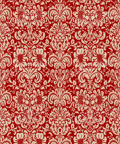 Red Damask Backdrop for Photography